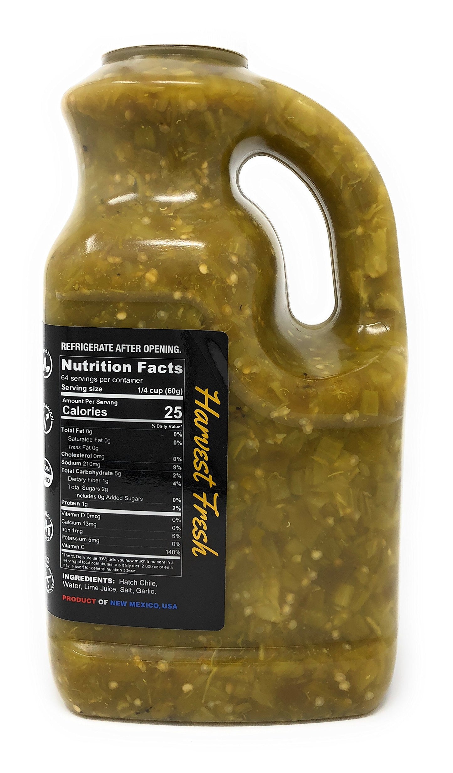 Original New Mexico Hatch Green Chile By Zia Green Chile Company - Delicious Flame-Roasted, Peeled & Diced Southwestern Certified Green Peppers For Salsas, Stews & More, Vegan & Gluten-Free - 128oz
