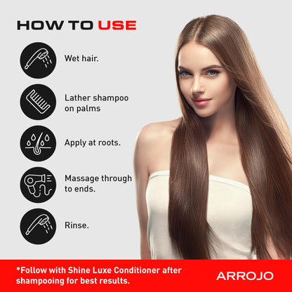 Arrojo Shine Luxe Cleansing Shampoo – Cruelty-Free, Paraben-Free Sulfate-Free Hair Wash with Macadamia & Grape Seed – Gentle Clarifying Shampoo for Women & Men