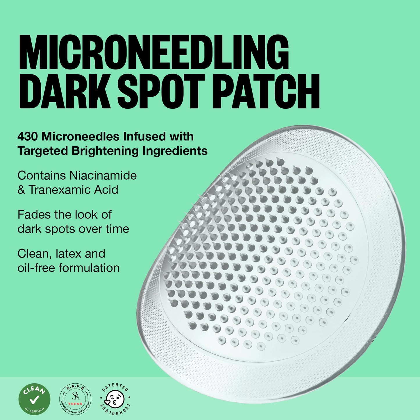 PEACE OUT Microneedling Dark Spot Brightening Dots, Targeted Dark Spot Corrector Patches for Face with Dissolving Microneedles, 12 Count