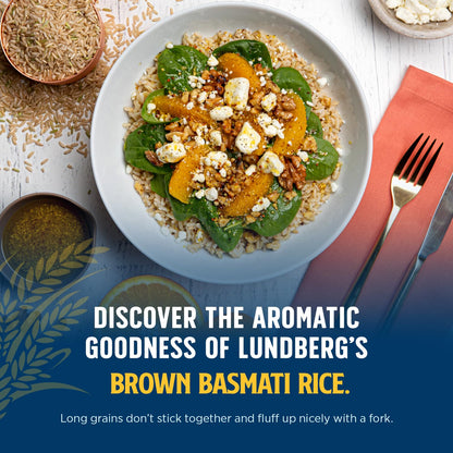 Lundberg Organic Basmati, Long-Grain Brown Rice – Non-Sticky, Fluffy & Aromatic, 32 Oz