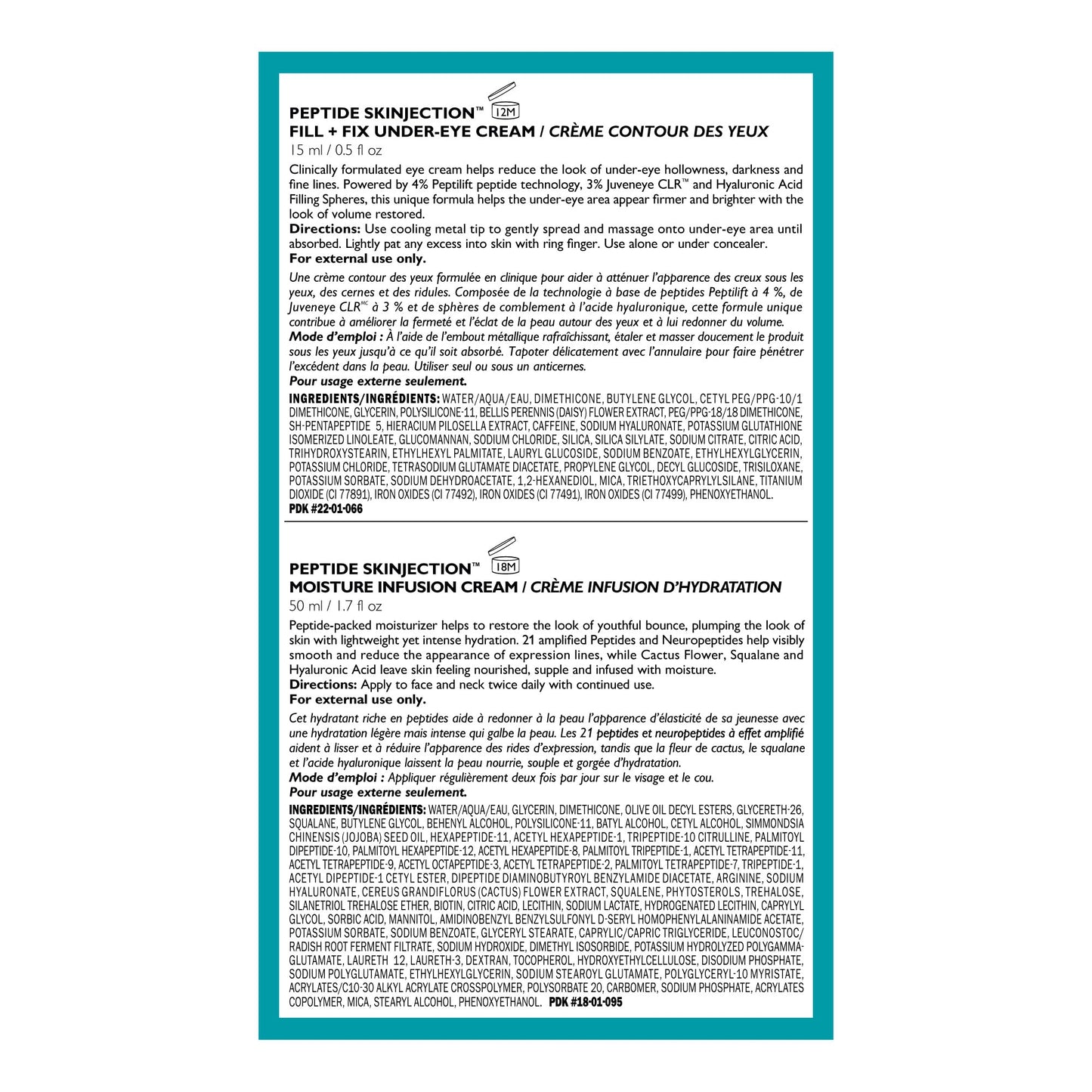 Peter Thomas Roth | Full-Size Peptide Skinjection™ Solutions 2-Piece Face & Eye Kit | Anti-Aging Peptide Skincare Set, Under-Eye Cream and Moisturizer