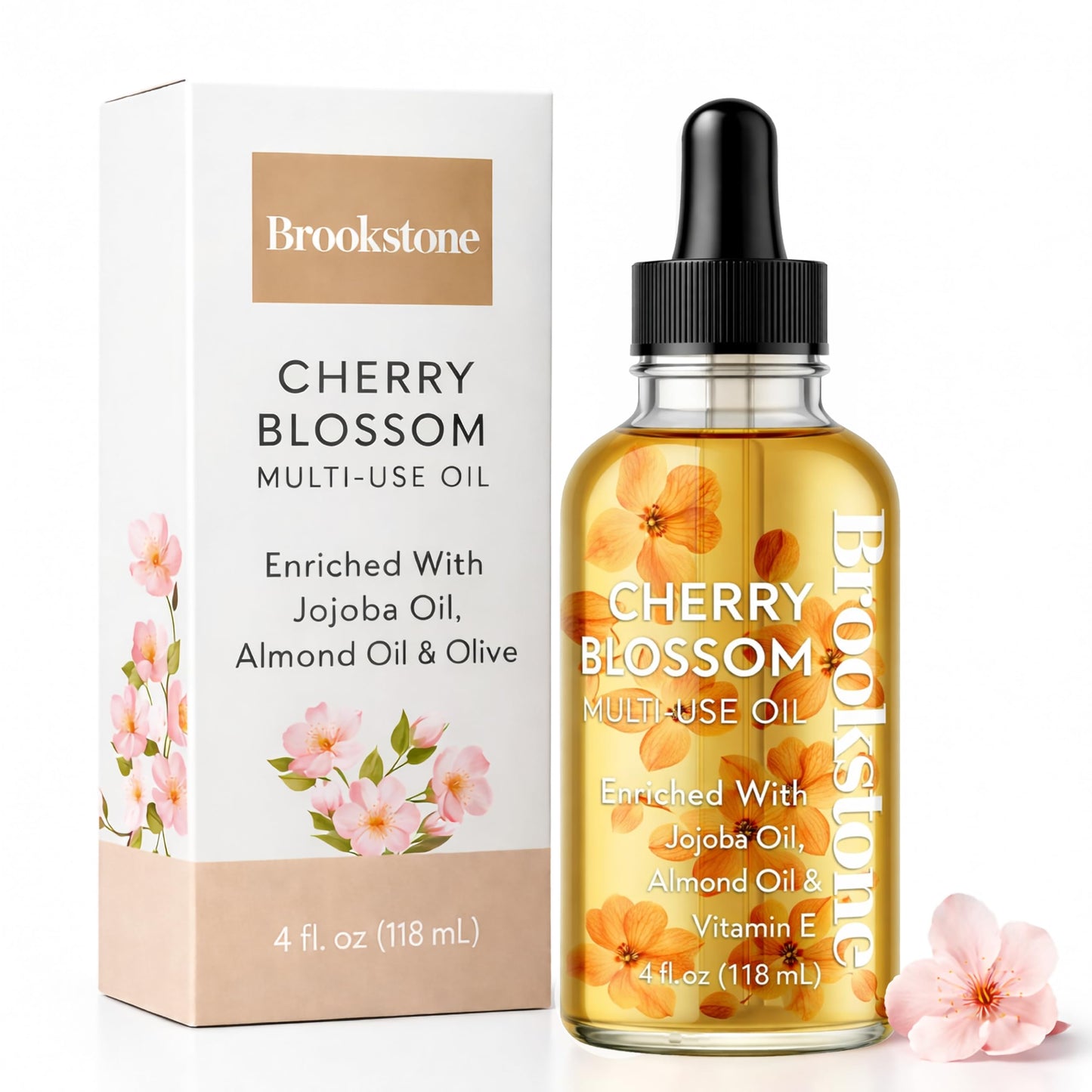 Brookstone Cherry Blossom Multi-Use Essential Oil - Light Floral Fragrance - Skin & Hair Nourishment
