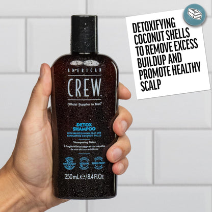 American Crew Detox Shampoo for Men, Naturally Derived, Vegan Formula, Citrus Mint Fragrance, 8.45 Fl Oz