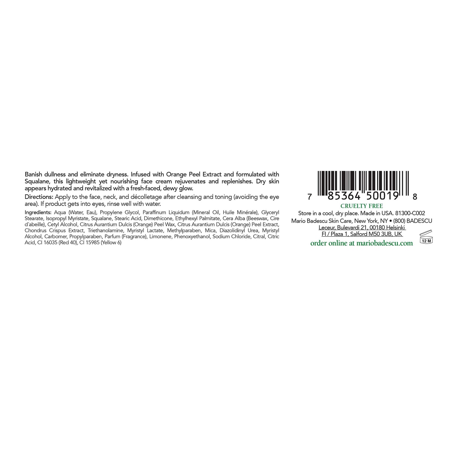 Mario Badescu Orange Protective Face Cream - Radiance-boosting Face Moisturizer Infused with Orange Peel Extract - Replenishes Skin & Helps Defend Against Dehydration, 1 Oz