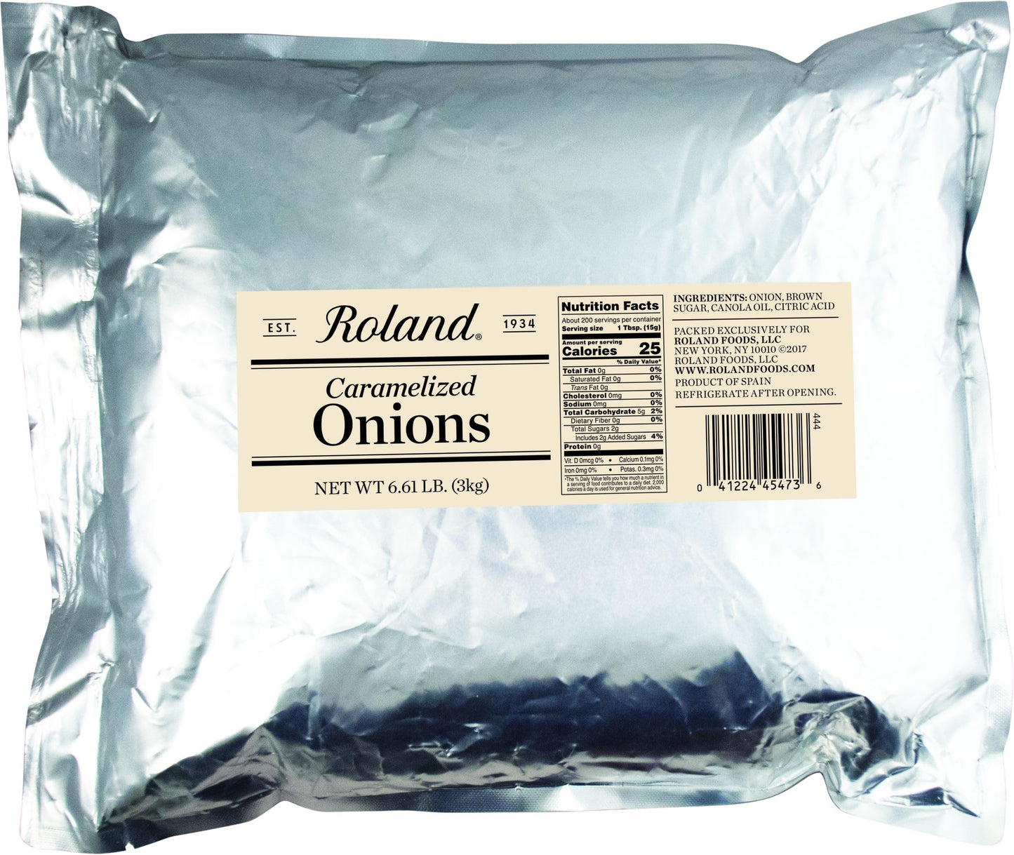 Roland Foods Sweetened Caramelized Onions, 6.61 Pound, Pack of 1