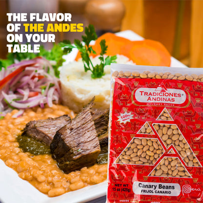 Tradiciones Andinas Canary Beans 15 oz - Frijol Canario, Peruvian Product, Productos de Peru, Dried