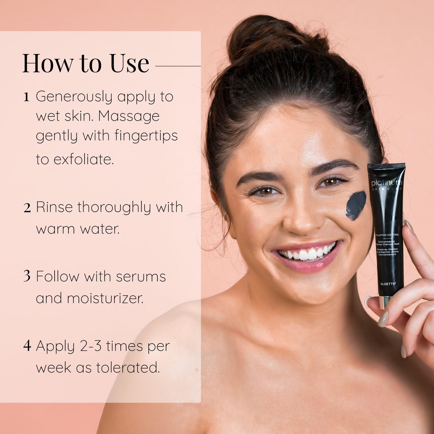 Aloette Deep Cleansing Charcoal Face Mask, Pollution Control - Detoxifying Pore Reducer for Oily Skin to Reduce Acne, Blemishes & Blackheads - Detox Facial Mask for Excess Oil, Dirt & Impurities