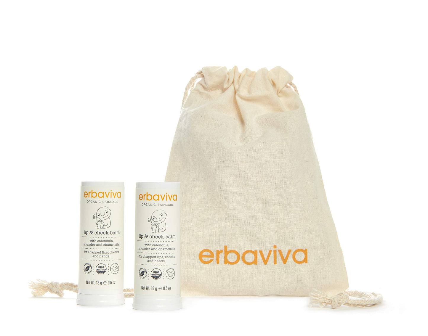 erbaviva Lip and Cheek Balm, 2 Count