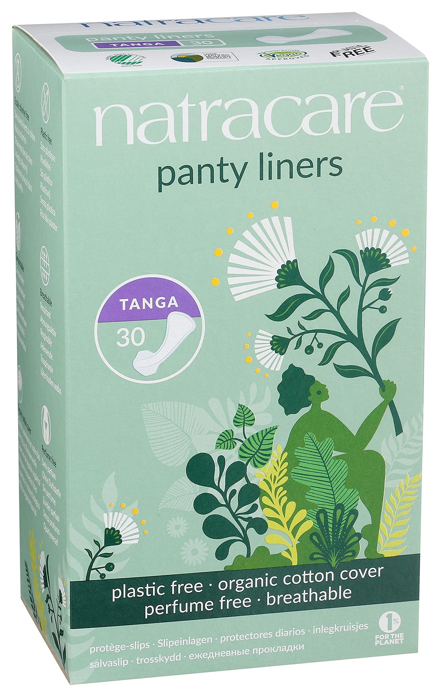 Natracare Natural Panty Liners, Tanga, 30 Count (Pack of 1)