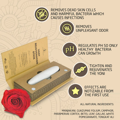 Sacred Weapon Vagy Rejuvenation & Tightening Wand | pH Balance Vaginal Wash & Odor Eliminator | Manjakani & Alum Stone Vagina Tightener, Intimate Deodorant for Women & Exfoliator for Feminine Health