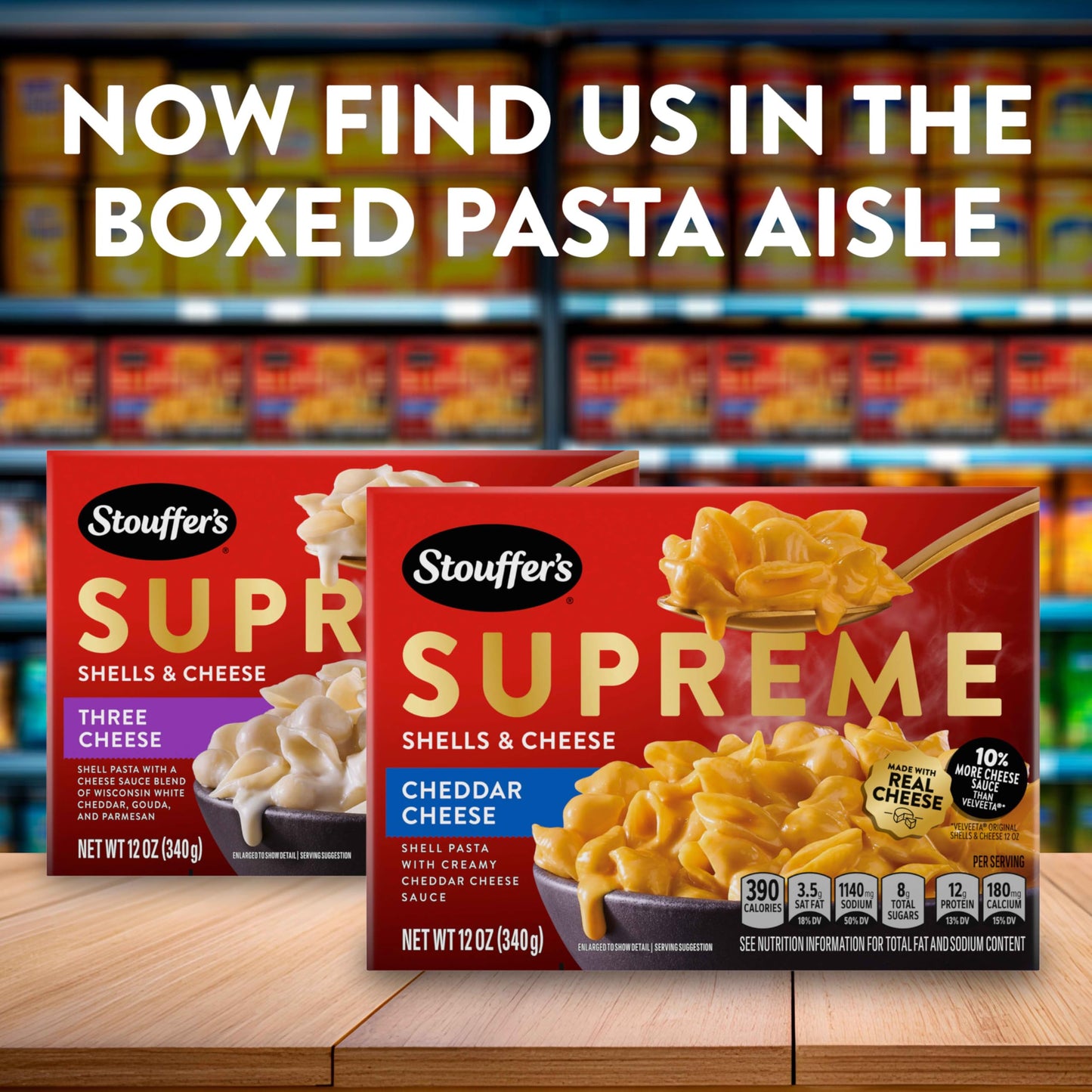 Stouffer's Supreme Shells And Cheese, Cheddar Cheese, Boxed Mac & Cheese, Dinner Kit