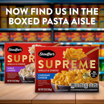 Stouffer's Supreme Shells And Cheese, Cheddar Cheese, Boxed Mac & Cheese, Dinner Kit