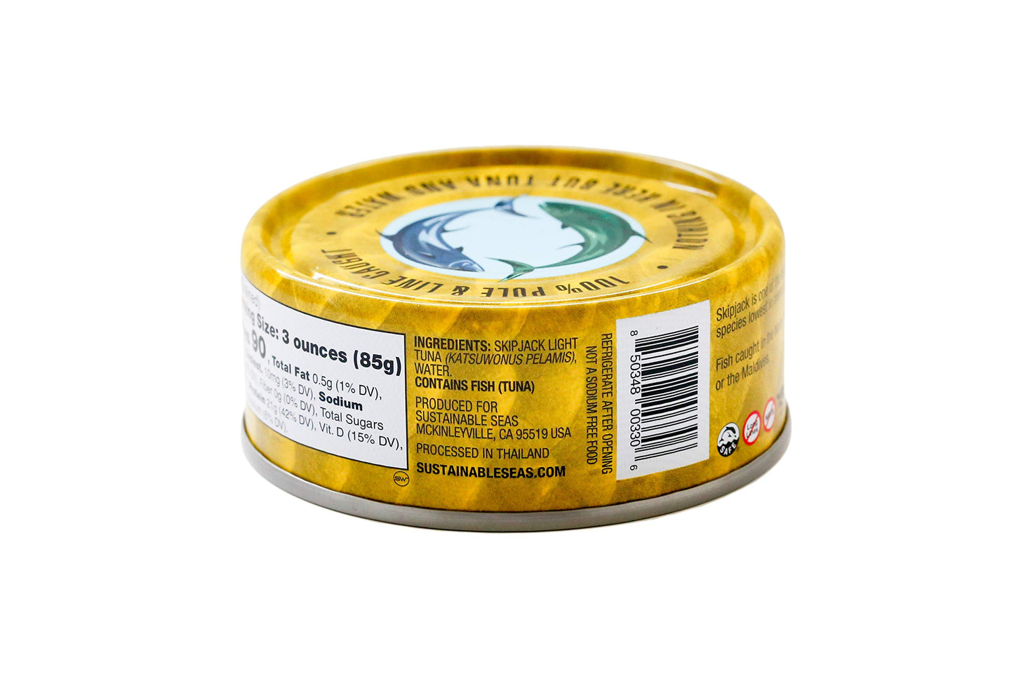 Sustainable Seas, Chunk Light Tuna in Water, No Salt Added, 3rd party mercury tested, 100% sustainably caught, 5 Ounce (Pack of 12)