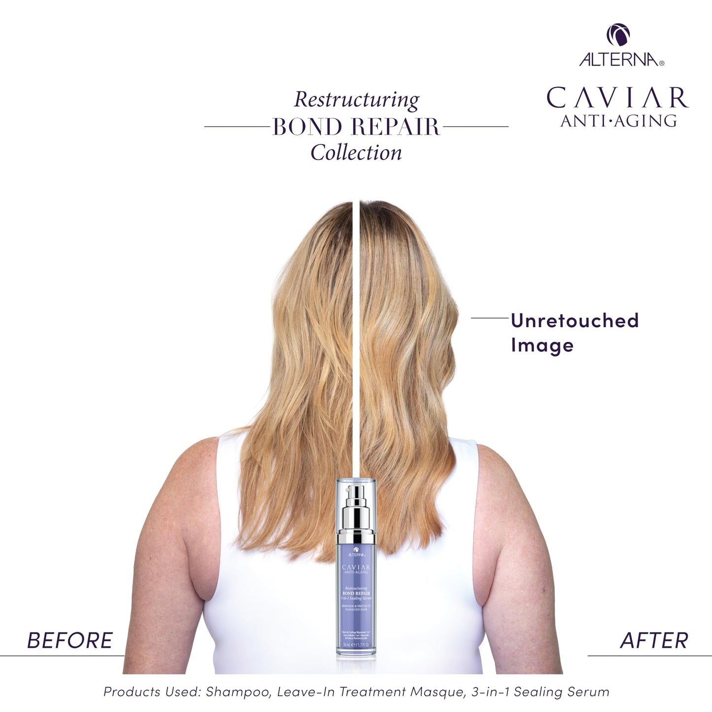 Alterna Caviar Anti-Aging Restructuring Bond Repair Leave In Hair Serum Treatments for Damaged Hair | Sulfate Free, Paraben Free