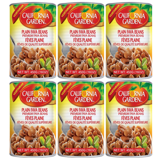 California Garden - Premium Fava Beans, Plain (6 Pack) 15.9oz x 6