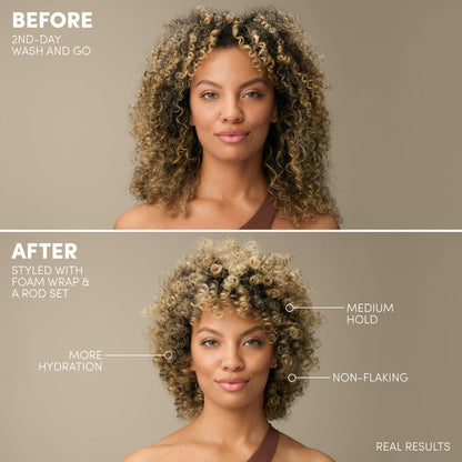 Mizani Foam Wrap Curly Hair Styling Foam - Anti Frizz Moisturizing Hair Mousse with Shea Butter, Smooth and Shine, Non-Greasy, Silicone-Free, Free from Drying Alcohols