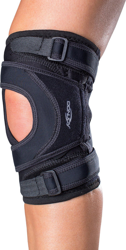 DonJoy Tru-Pull Lite Knee Support Brace for Women and Men | Adjustable Compression Knee Braces and Elastic Supports for Patellar Dislocations, Medium, Right