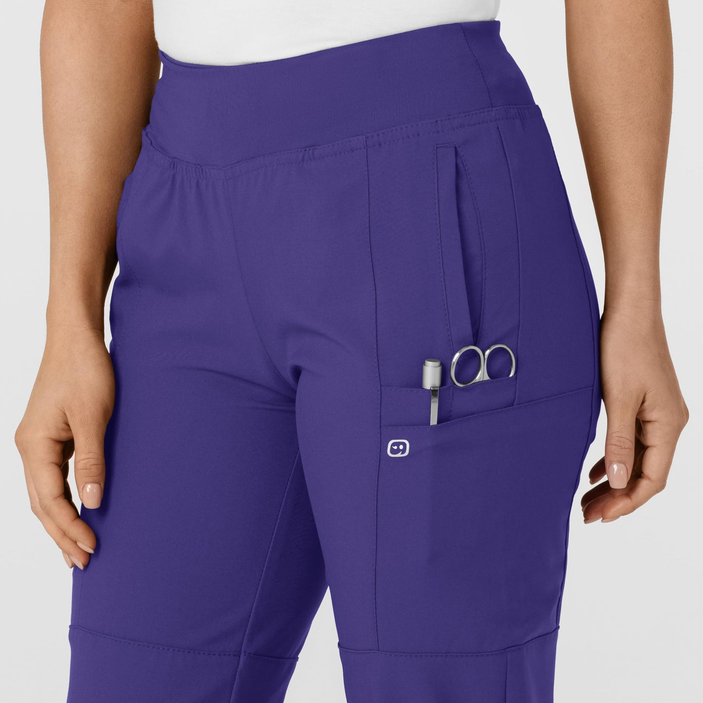 Women's Comfort Waist Cargo Jogger Scrub Pant, Grape, 2XS