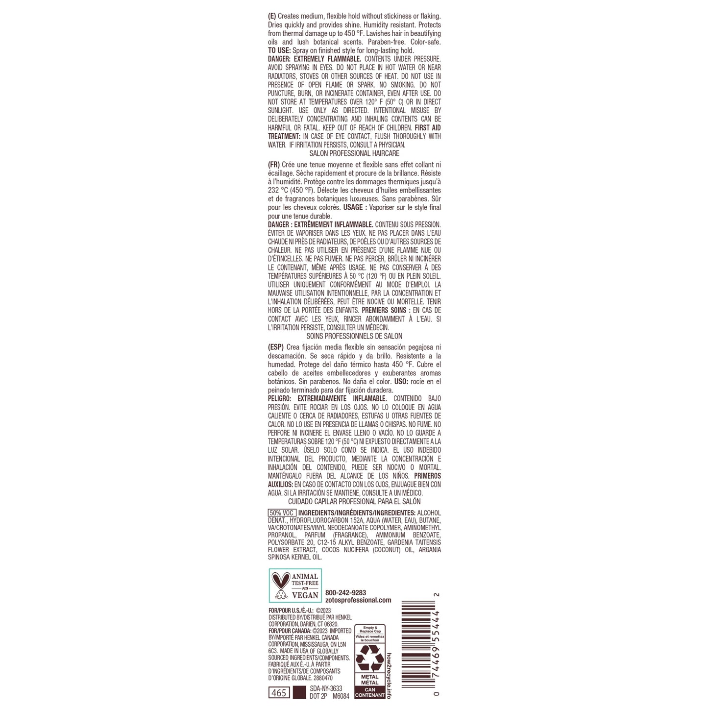 Bain de Terre Hairspray | Argan & Monoi Oils | 9 Fl Oz