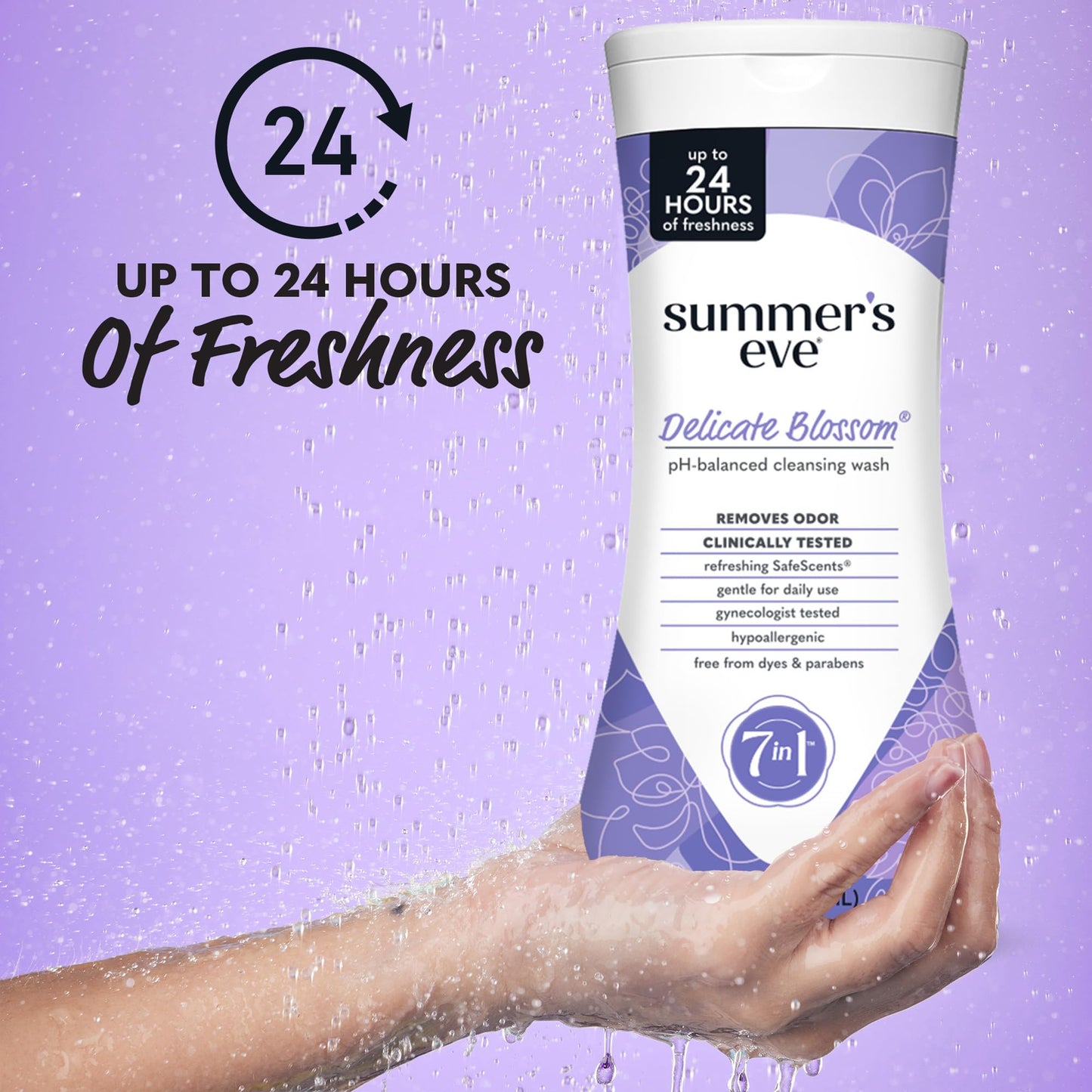 Summer’s Eve Feminine Wash, Delicate Blossom, Daily pH-Balanced Body Wash for Women, Feminine Care to Remove Vaginal Odor, Gynecologist Tested, 15 Fl Oz