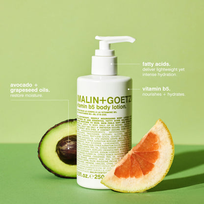 MALIN+GOETZ Vitamin B5 Body Lotion | Lightweight Daily Moisturizer with Avocado & Grapeseed Oils | Hydrating, Nourishing, Long-Lasting & Bergamot Scented | Vegan, Cruelty-Free