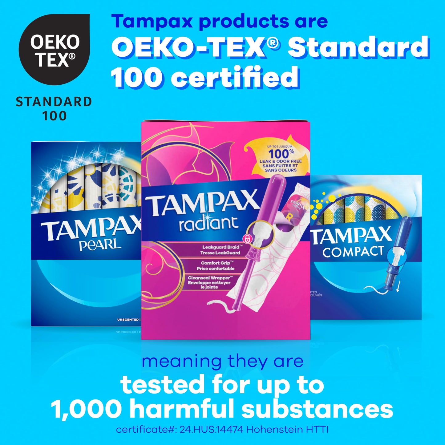 Tampax Pearl Tampons Trio Pack, Super/Super Plus/Ultra Absorbency with BPA-Free Plastic Applicator and LeakGuard Braid, Unscented, 34 Count