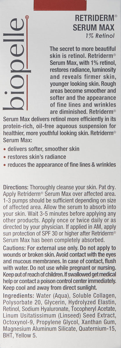 Biopelle Retriderm Serum, Retinol Face Serum, 1 Oz