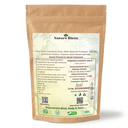 Nature Blaze Kashmiri Garlic | Lahsun Whole | Allium Sativum | Naturally Sourced | Unpolished & Sun-Dried | Aromatic Himalayan Garlic Bulbs | 200Gm / 7.0 Ounce