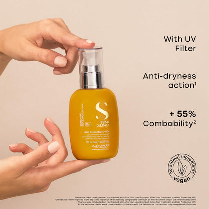 ALFAPARF MILANO Semi di Lino Sunshine Protective Hair Milk - Leave-in Treatment with UV filter - Moisturizing Treatment for Sun Exposed Hair - Hair Detangler - For Soft, Shiny, Lightweight Hair