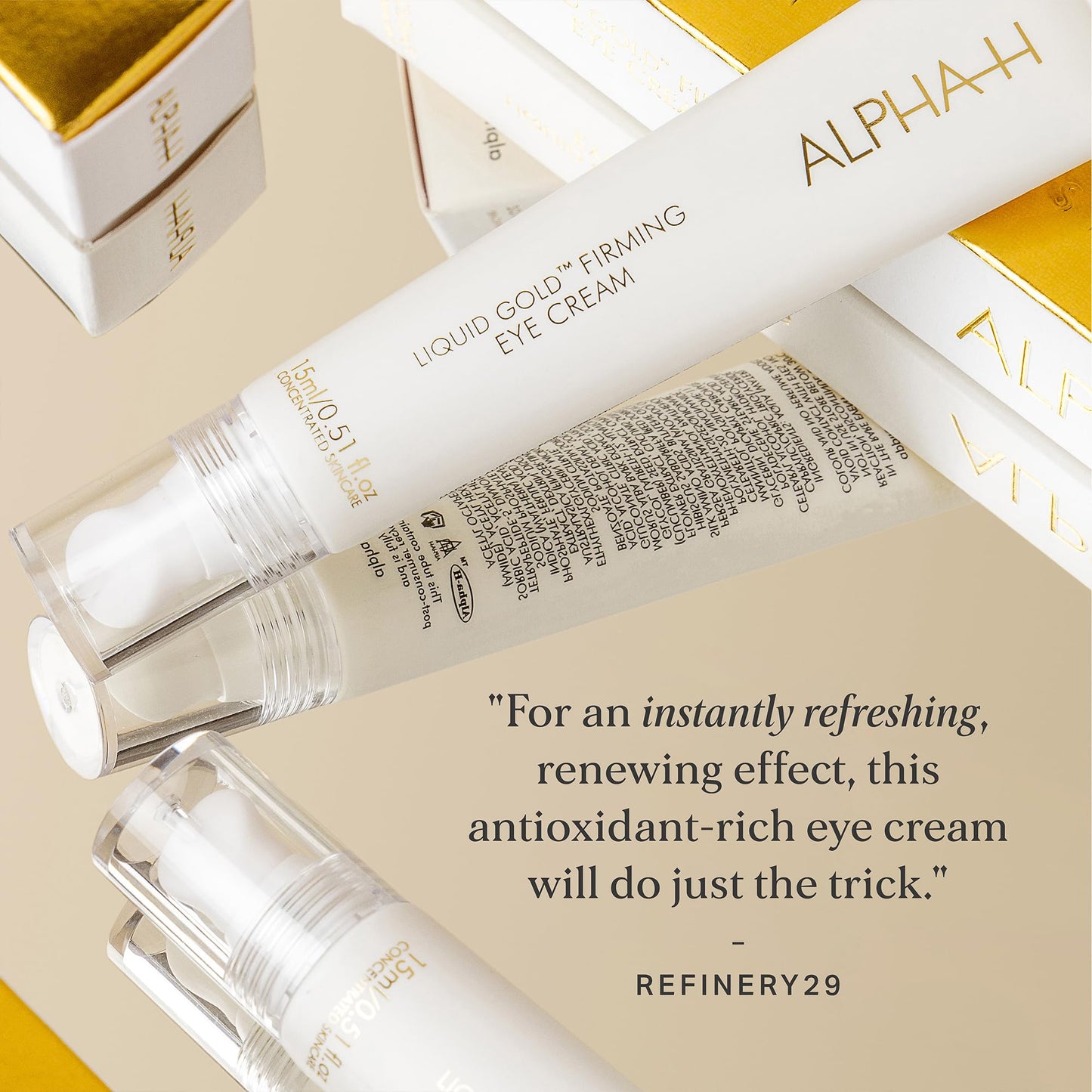 Alpha-H Liquid Gold Firming Eye Cream – Peptide Eye Treatment for Fine Lines, Dark Circles & Puffiness – Brightening Under Eye Cream