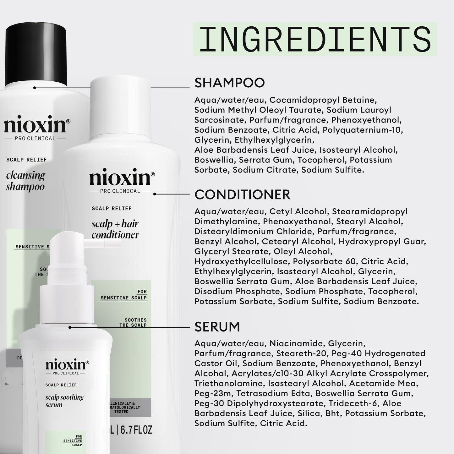 Nioxin Scalp Relief System Kit | For Sensitive Itchy Scalp | Made with Aloe Vera and Vitamin E | Trial Size
