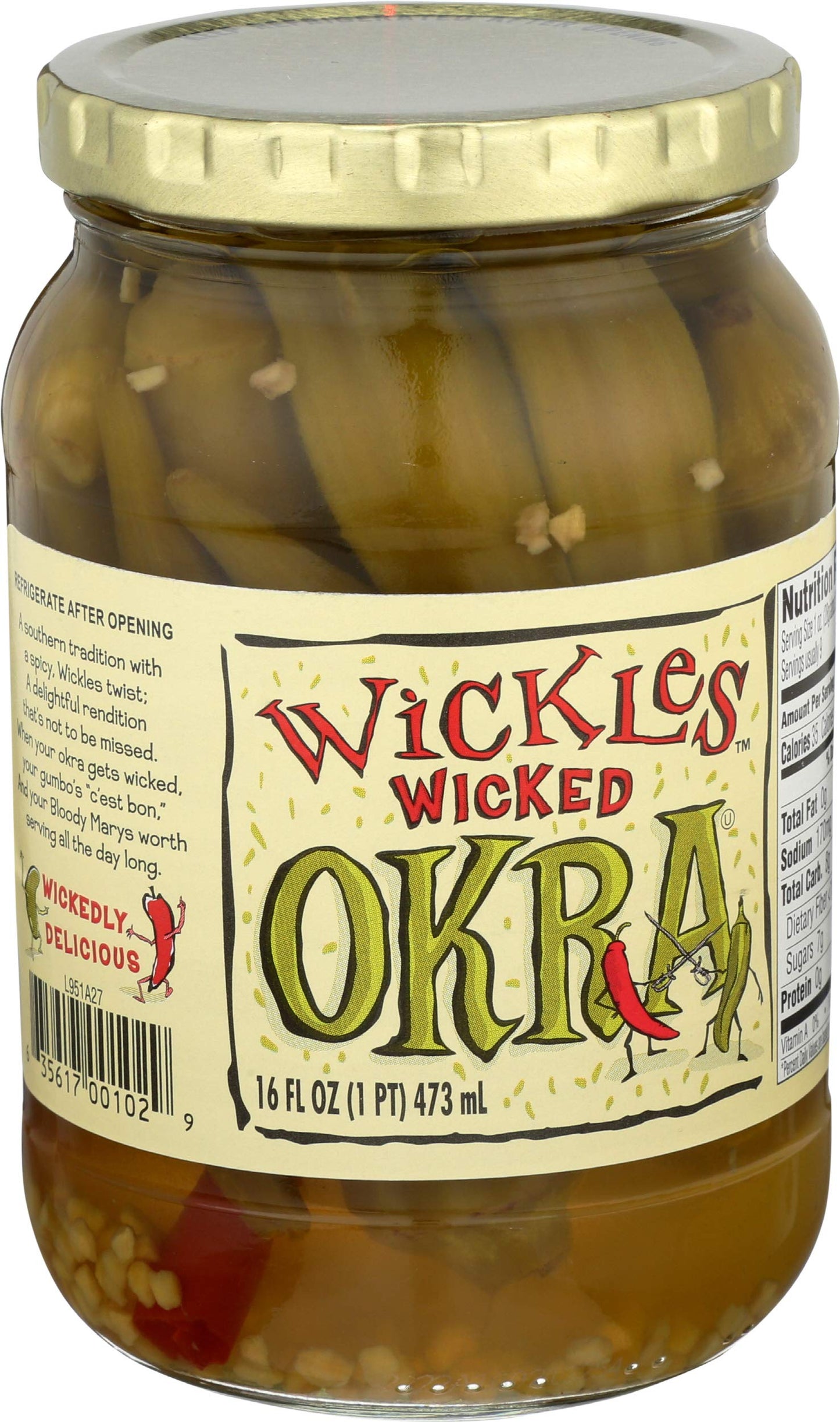 Wickles Wicked Okra, 16 oz