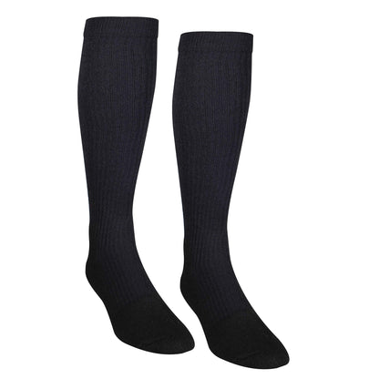 NuVein Compression Socks, 15-20 mmHg Support for Men, Padded Cushion Foot, Knee High, Closed Toe, Black, X-Large