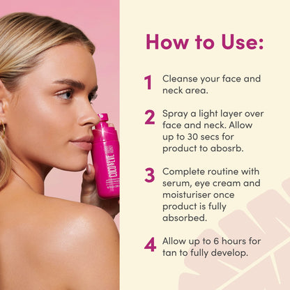 Coco & Eve Antioxidant Face Tanning Micromist – Hydrating Self Tanner & Tan Mist for Face, Streak-Free Quick-Dry Sunless Facial Mist Spray, Natural Glow (75 ml)