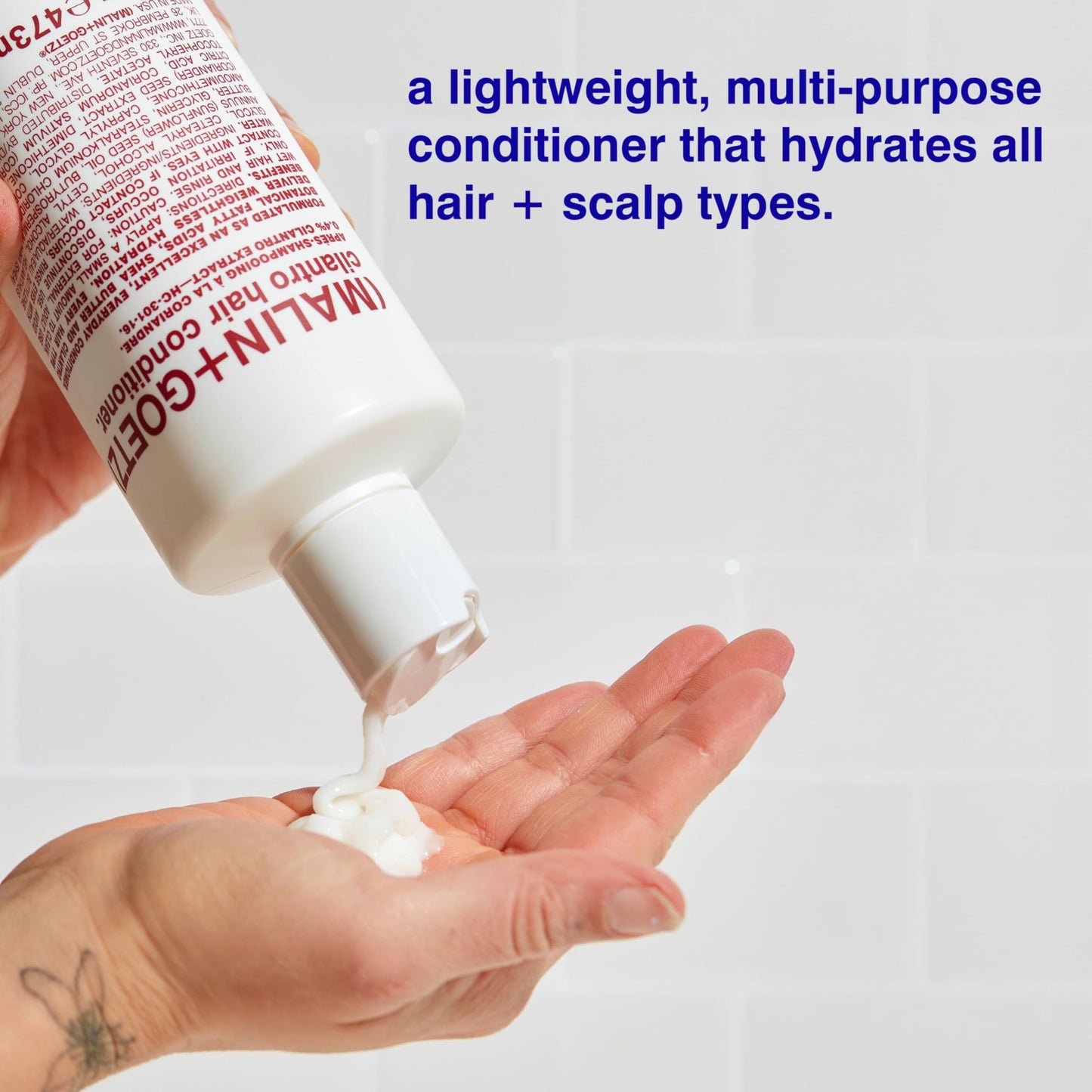 MALIN+GOETZ Cilantro Hair Conditioner | Everyday Essential Conditioner with Cilantro Extract, Shea Butter, Fatty Acids | Hydrates, Detangles, Reduces Frizz | Vegan, Cruelty-Free (8 oz/16 oz/Refill)