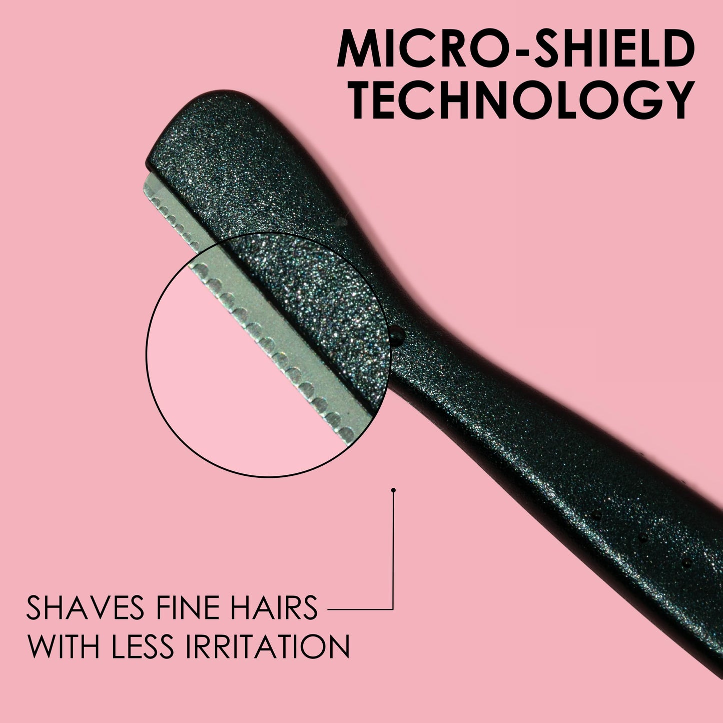 Japonesque Eyebrow Razor with Ultra-Sharp Stainless Steel Blades, for Removal of Facial Hair on Women. Also acts as a Dermaplane Razor to Remove Peach Fuzz & Exfoliate the face -Travel Cap Included