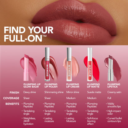 BUXOM Full-On Plumping Lip Glow Balm, Tinted Lip Balm, Hydrating & Nourishing Lip Treatment with Hyaluronic Acid & Shea Butter, Cruelty-Free