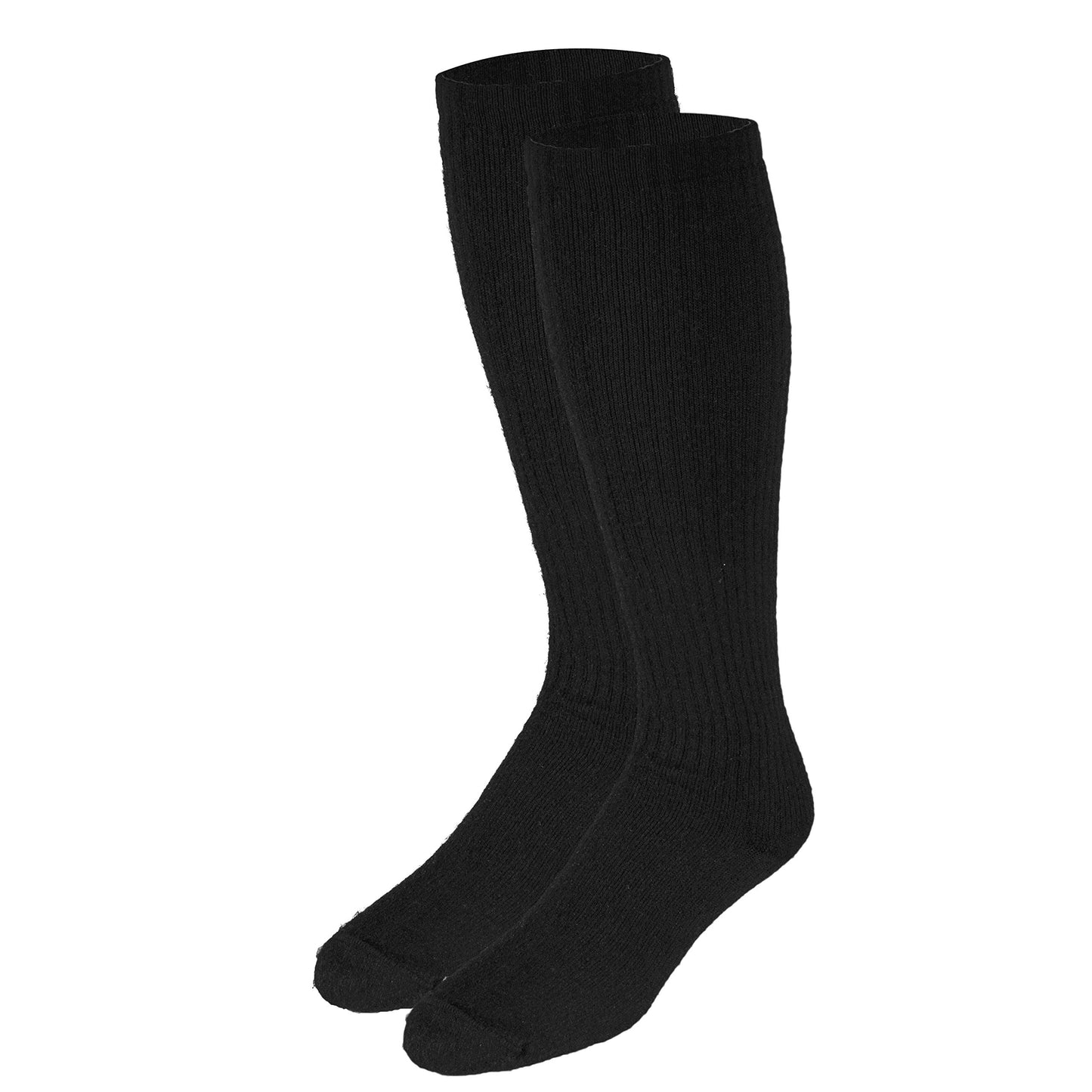 Truform Diabetic Compression Socks for Men and Women, 8-15 mmHg Knee High Over Calf Length, Black, X-Small