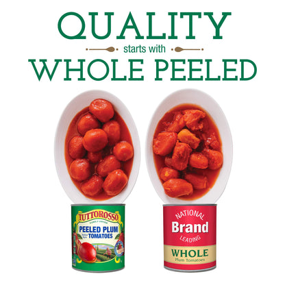 Tuttorosso No Salt Added Peeled Plum Canned Tomatoes, 28oz Cans (Pack of 2)