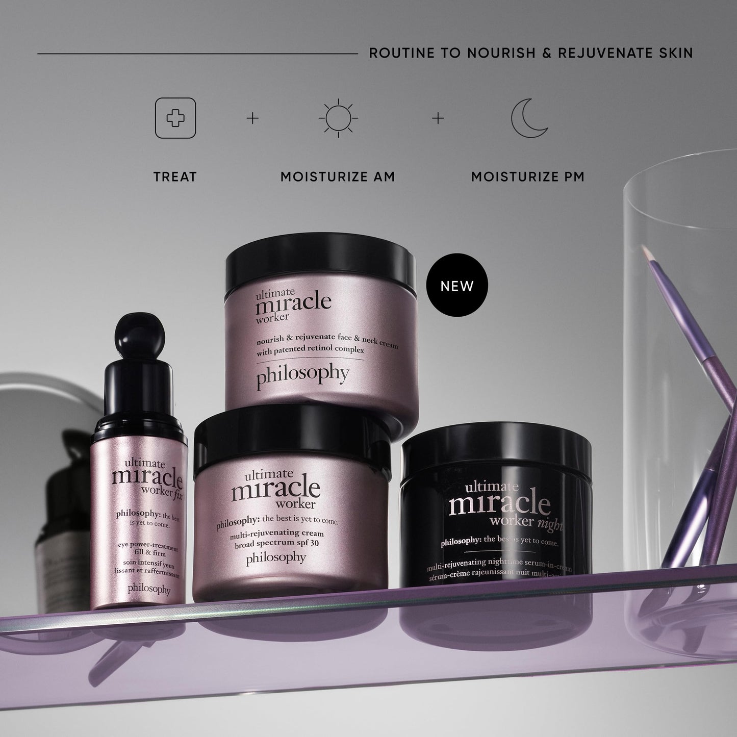 philosophy ultimate miracle worker nourish & rejuvenate face & neck cream - with patented retinol, ceramides & pro-collagen peptides - smoothes fine lines & wrinkles - fast absorbing moisturizer
