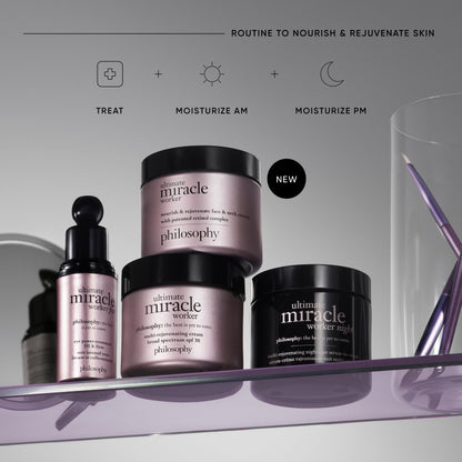 philosophy ultimate miracle worker nourish & rejuvenate face & neck cream - with patented retinol, ceramides & pro-collagen peptides - smoothes fine lines & wrinkles - fast absorbing moisturizer