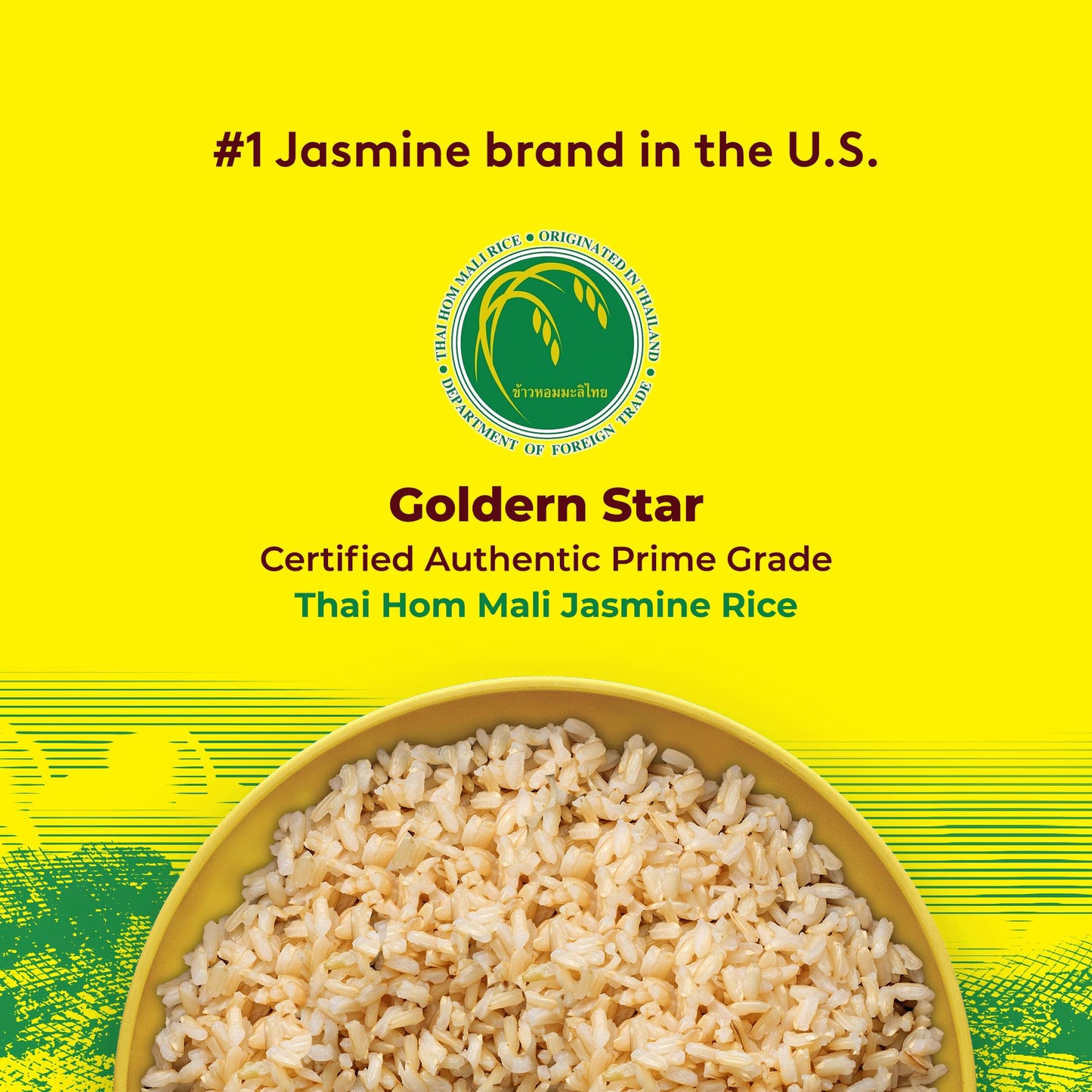 Golden Star Organic Thai Hom Mali Brown Jasmine Rice - Microwaveable Rice - (6 Pack) 8.5 oz Pouch