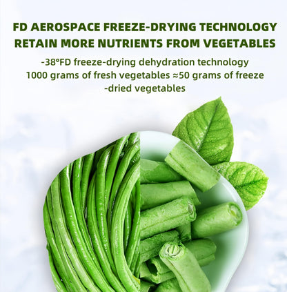 Freeze Dried Green Beans Snacks -150g 5.29oz Crunchy Vegetable Chips for Camping, Food Supply, Premium Freeze-Dried Fruits, Natural Healthy Snack (Knife bean)