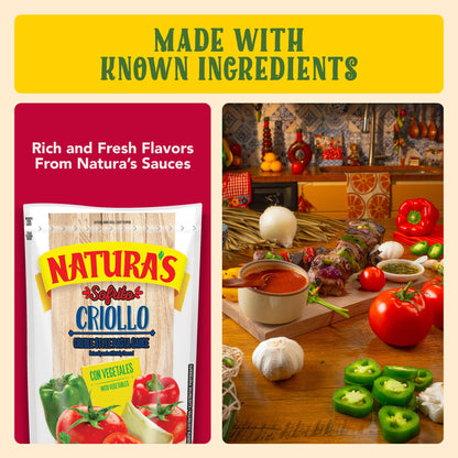 NATURA'S Sofrito Criollo Sauce, Natural Vegetable Pasta Sauce in 7.1oz. Easy-Open Pouch (Pack of 24)