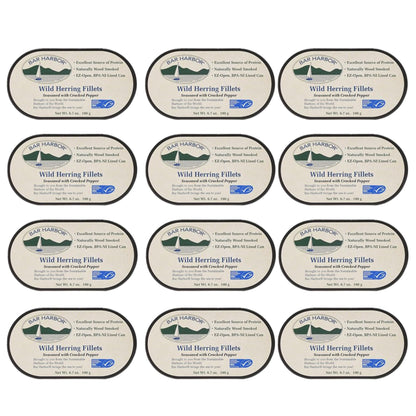 Bar Harbor Wild Herring Fillets Seasoned with Cracked Pepper, 6.7 oz – Naturally Wood Smoked