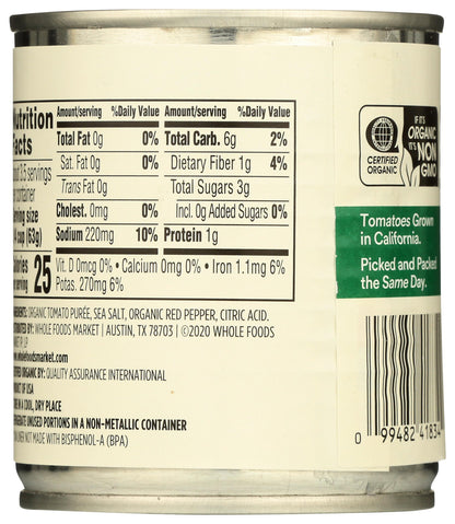 365 by Whole Foods Market, Organic Tomato Sauce, 8 Ounce