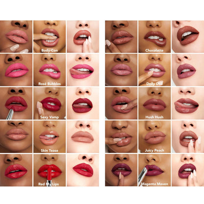 BUXOM Full-On Plumping Satin Lipstick, Pigment-Rich Creamy Lip Color, Infused with Peptides, Hyaluronic Acid & Sunflower Wax, Satin Finish, Weightless, Cruelty Free