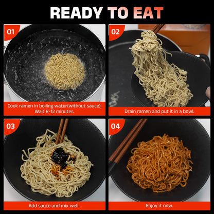 Healspot High Protein Spicy Buldak Noodles, Dry Tossed Ramen, 30g Plant-Based Protein, Low Fat, Low Carb, Non GMO, Keto Friendly & Plant Based (6 packs)