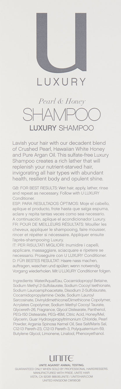 UNITE Hair – U LUXURY Shampoo – Nourishing Cleanser to Hydrate, Strengthen & Restore Shine – For Normal to Thick or Coarse Hair – 8.5 Fl Oz