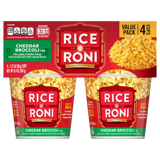 Rice-A-Roni 4pk Cups-Cheddar Broccoli